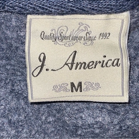 Airfield Estates J. America Women’s Cowl Neck Blue Sweatshirt With Biplane Logo - Picture 6 of 7